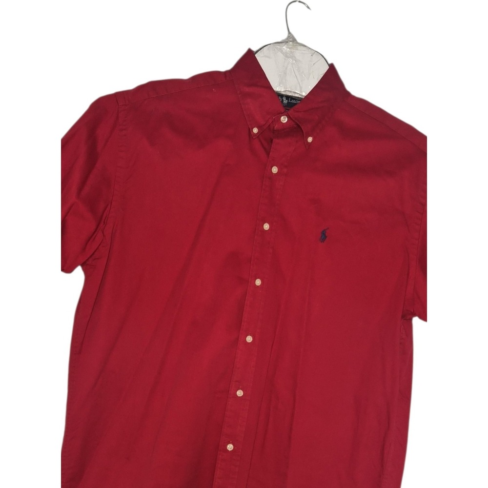 Ralph Lauren Shirt Men Size L Oversized Button Down Red Blaire 100% Cotton